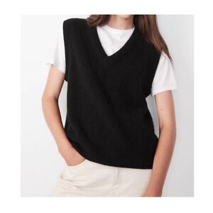 Like New KULE The Darcy Black Sweater Vest Wool Cashmere Women’s Small